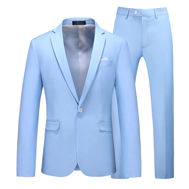 ผู้ชายชุดแจ็คเก็ตกางเกง Slim Fit เสื้อผ้าอย่างเป็นทางการธุรกิจงานแต่งงาน Tuxedo ชุด Blazer กางเกงสีขาวสีชมพูสีแดงชุด Man