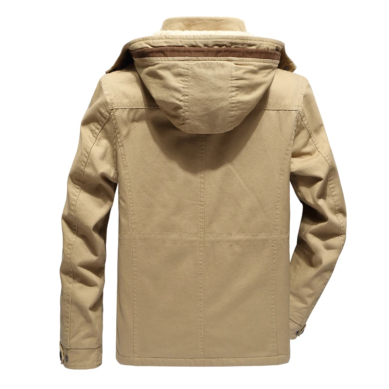 Jaket Mantel Musim Dingin Terbaru Jaket Tahan Angin Tebal Bertudung Pria Jaket Katun Kualitas Tinggi Jaket Militer Pria Hijau Tentara Khaki