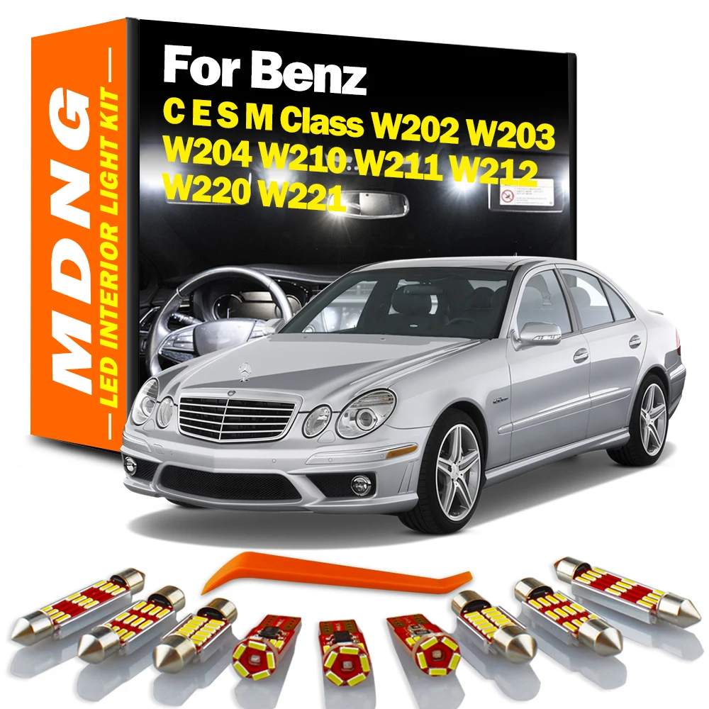 MDNG Canbus bombillas de coche LED Kit de luz de puerta de techo Interior para Mercedes Benz C E S M clase W202 W203 W204 W210 W211 W212 W220 W221