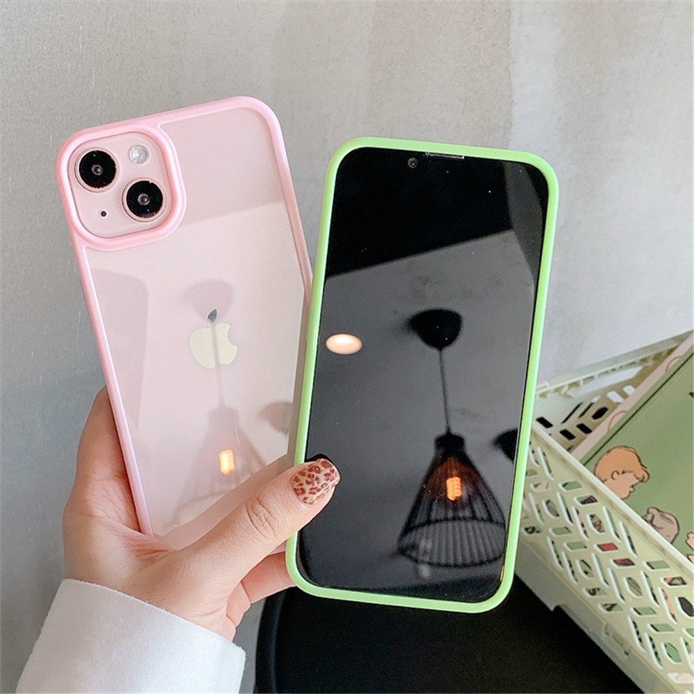 キャンディー耐衝撃シリコーンバンパー電話ケース iphone 16 15 14 11 12 13 プロマックス XS XR 8 7 プラス透明保護バックカバー
