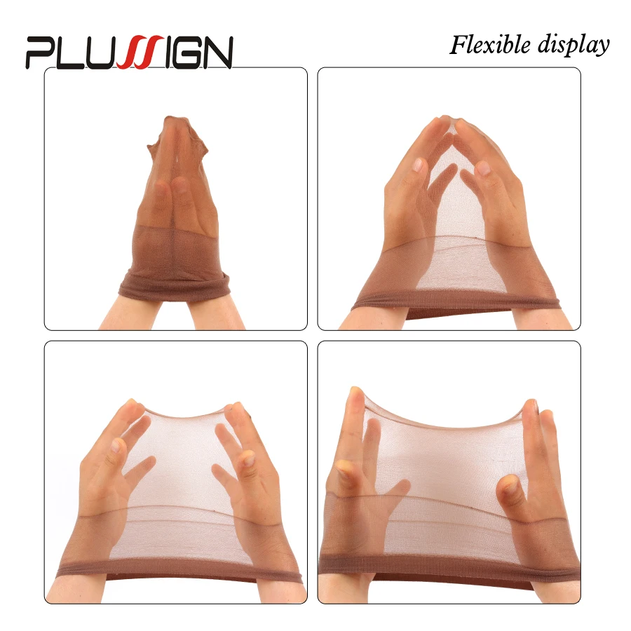 Plussign Mới Thả Mũ Đội Tóc Giả 2 Chiếc Giá Rẻ Lưới Trùm Tóc Cho Tóc Giả Balo Nắp Màu Be Nâu Nylon Thả Nuôi Tóc Giả nón Co Giãn Tóc Nắp