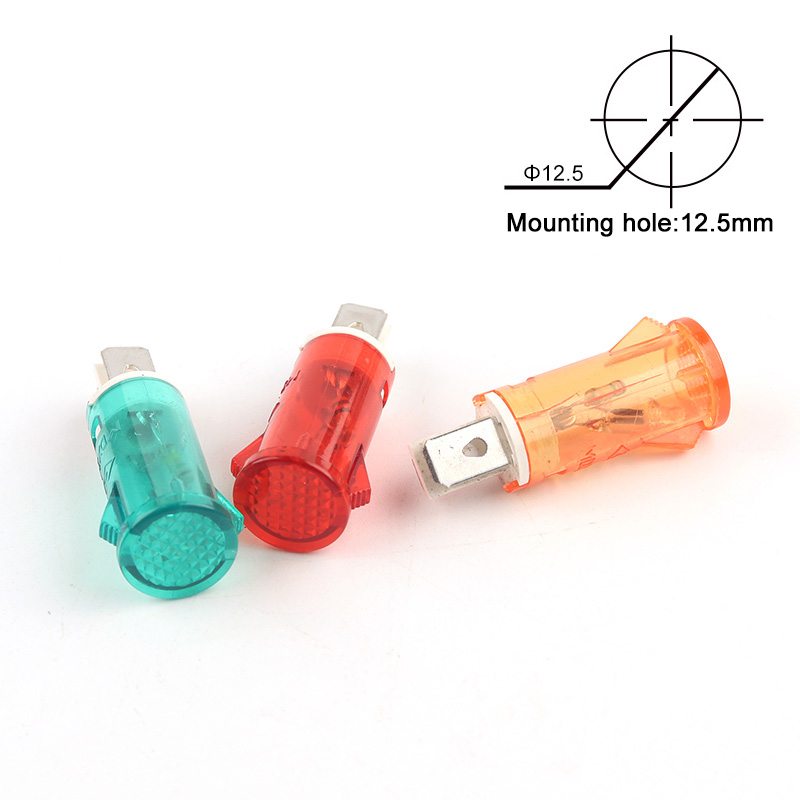 10 teile/los MDX-14A Führung Signal Lampe Panel Montage Neon Anzeige Rot Grün Gelb Lichter 380 V 220 V 12 V/24VDC