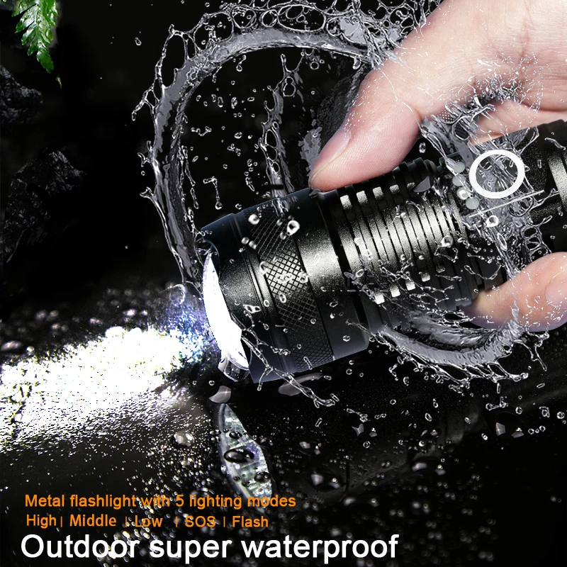 1000000 Linterna LED LM xhp50 recargable por usb uso 18650 Zoom antorcha LED de aleación de aluminio el mejor uso para acampar, al aire libre y emergencias