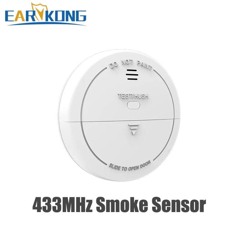 433MHz Wireless Smoke Detector Sensor สีขาว80db ปลุกไฟเครื่องตรวจจับควันไฟสำหรับ Home Security Alarm System