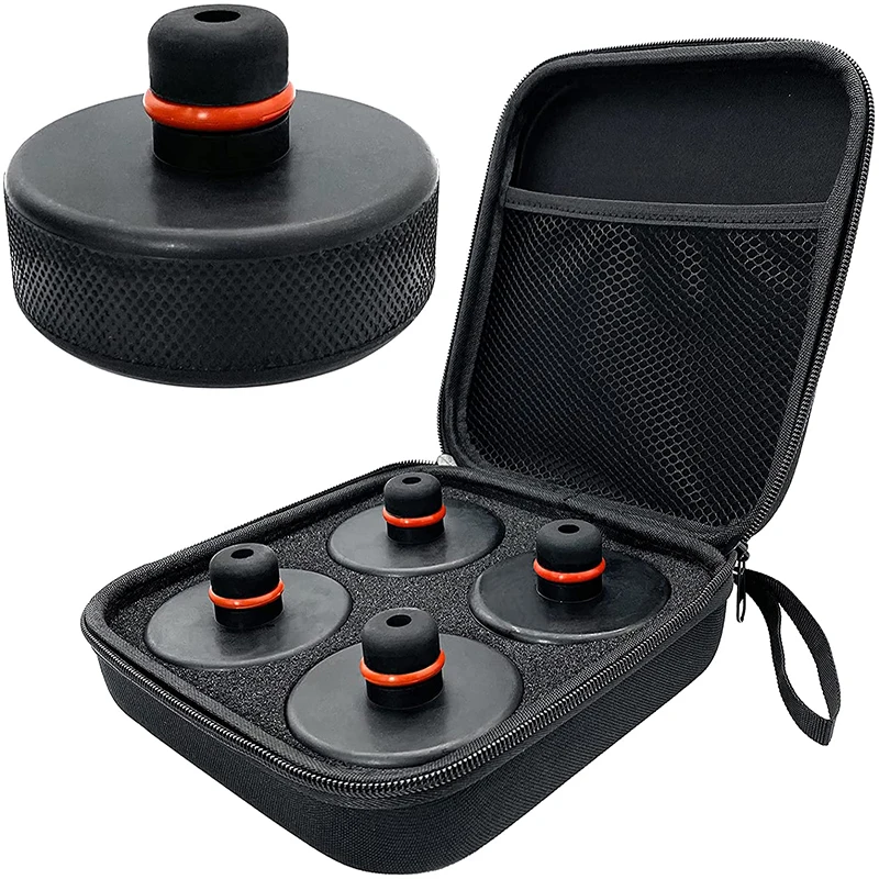 4 ชิ้นรถยางยกแจ็ค Pad อะแดปเตอร์เครื่องมือแชสซี W/กล่องเก็บเหมาะสําหรับ Tesla รุ่น 3 รุ่น S รุ่น X รถอุปกรณ์เสริม