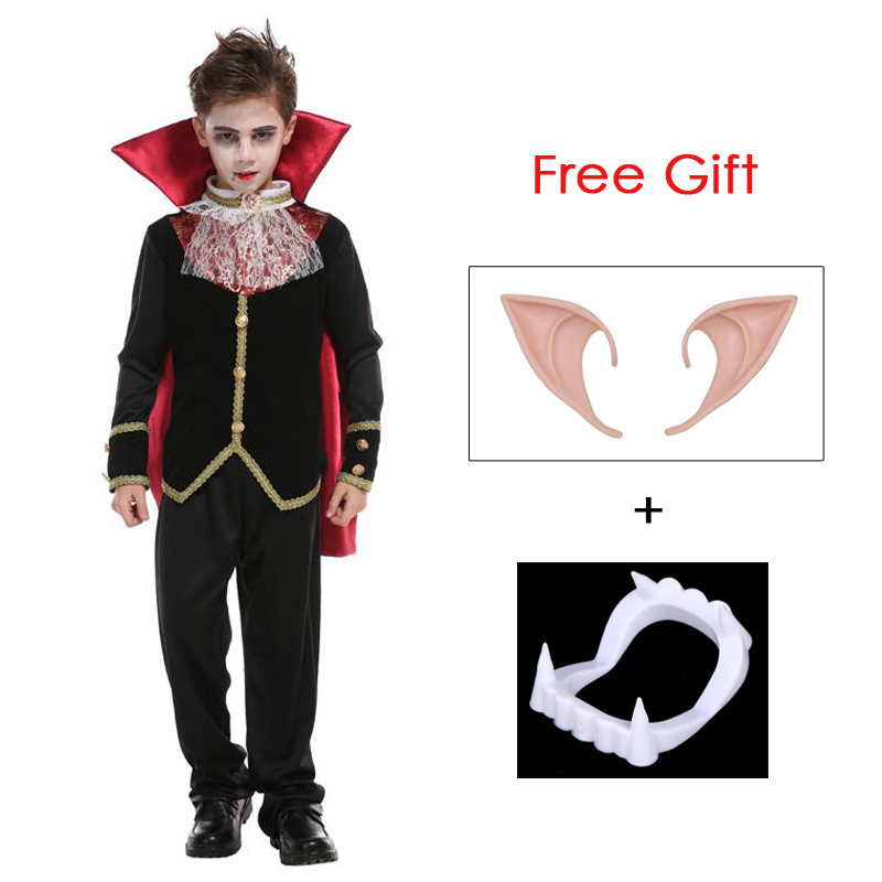 Trẻ Đáng Sợ Gothic Bé Trai Ma Cà Rồng Dracula Trang Phục Halloween Purim Carnival Vai Trò Chơi Kinh Dị Đảng Đầm