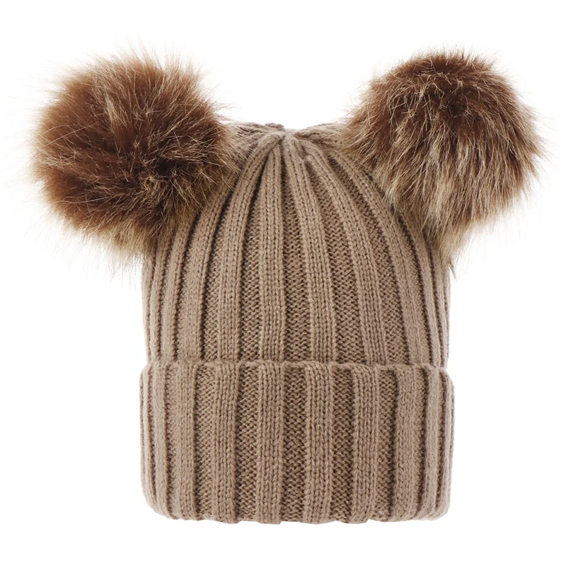 Mẹ Trẻ Em Mùa Đông Nón Cho Bé Gái Bé Trai Bobble Nón Lưỡi Trai Trẻ Em Nắp Cho Trẻ Em Pompom Cho Bé Bò Trẻ Sơ Sinh Nắp Kiềng Phụ Kiện 0-3Y