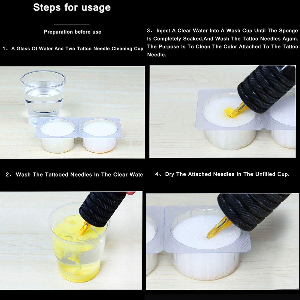 48/24/12/6/3PCS Tattoo Disposable Dip Foam Sponge Caps Cups Cleaning for Needle and Tip Rinse Dip Clean Tattoo Accessories
