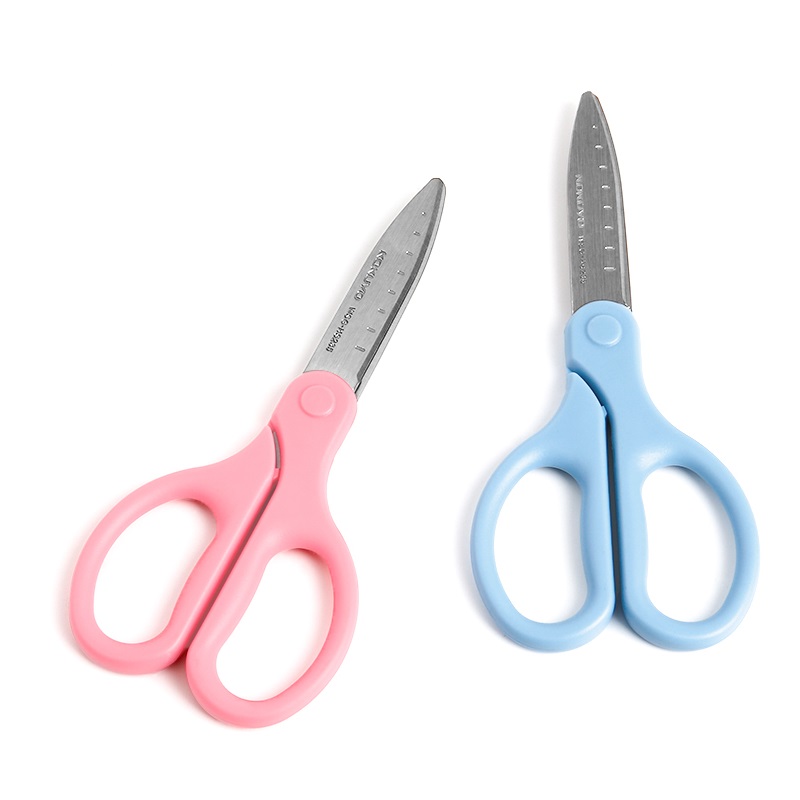 KOKUYO Fit Saxa tijera para niños Color rosa azul escala acero tijeras seguras cortador hogar DIY arte artesanía oficina escuela A6563