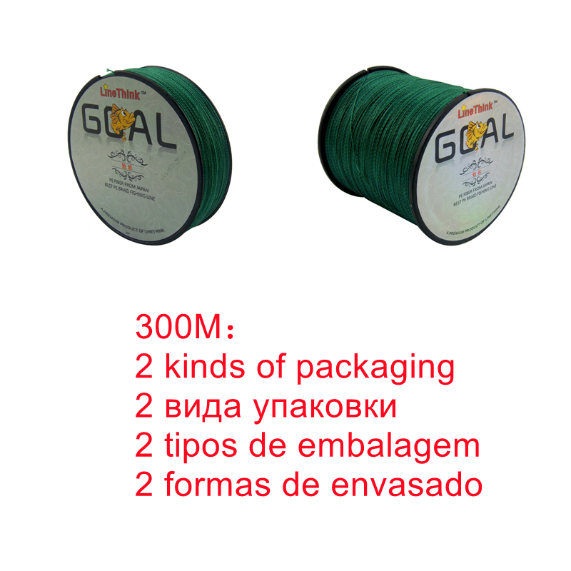 100m 300m 500m marca lineThink GOAL Japão multifilamento 100% PE linha de pesca trançada 8LB a 100LB