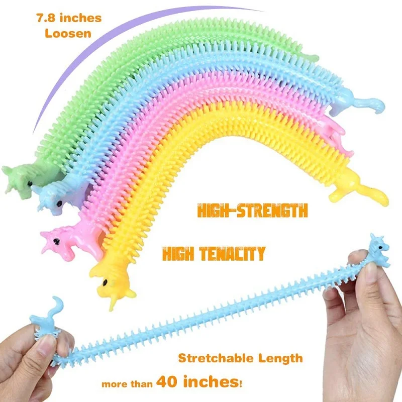 หนอนก๋วยเตี๋ยวยืด TPR เชือก Sqishy ของเล่นป้องกันความเครียด String Fidget ออทิสติก Vent ของเล่น Decompression ผู้ใหญ่เด็กสนุกเกม