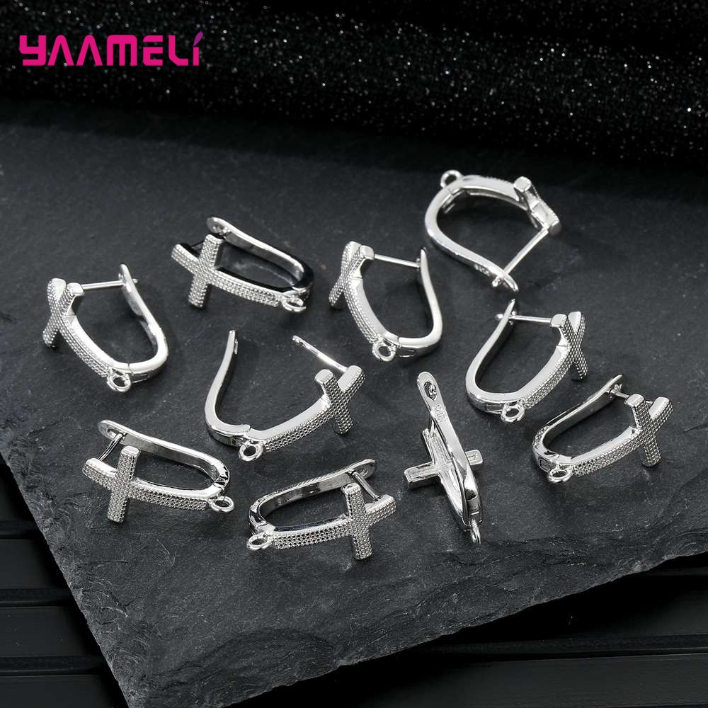 จริง 100% 925 เงินสเตอร์ลิงสีZirconผลการค้นหาต่างหูLeverback Earwireอุปกรณ์ส่วนประกอบอุปกรณ์เสริมHandmade Supplies