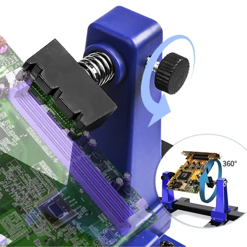 Caixa de ferramentas combinada com suporte PCB ajustável 360 °   Gabarito de solda de rotação para reparo e montagem de placas de circuito impresso