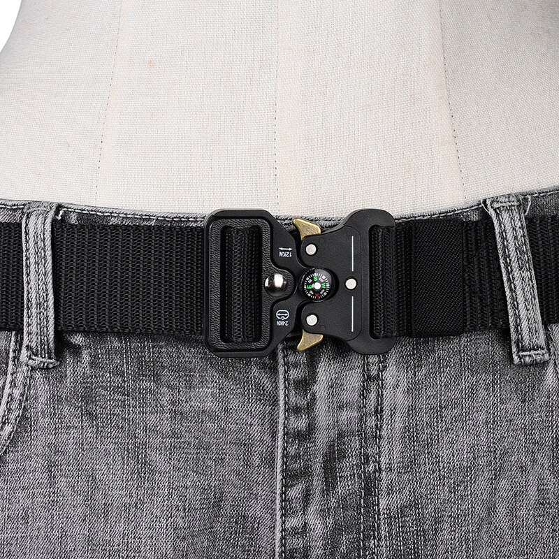 Men's Belt Outdoor Multi Function Compass Belt High Quality Canvas For Nylon Male Luxury Belts Women's Sports Jeans Neutral Belt