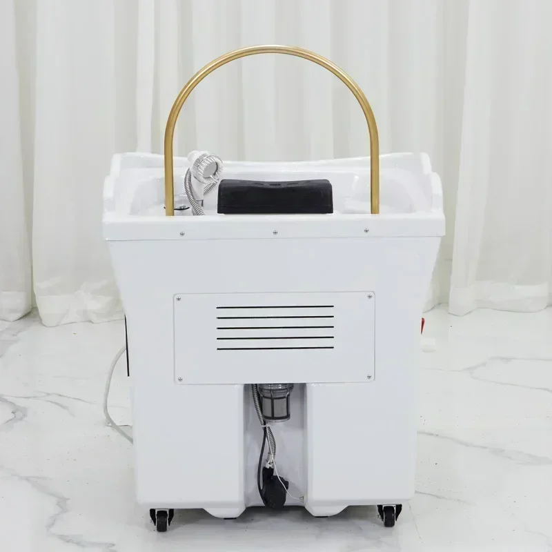 Bacia de shampoo portátil estilo japonês para salões de cabeleireiro, com tanque de água embutido de 60 litros.