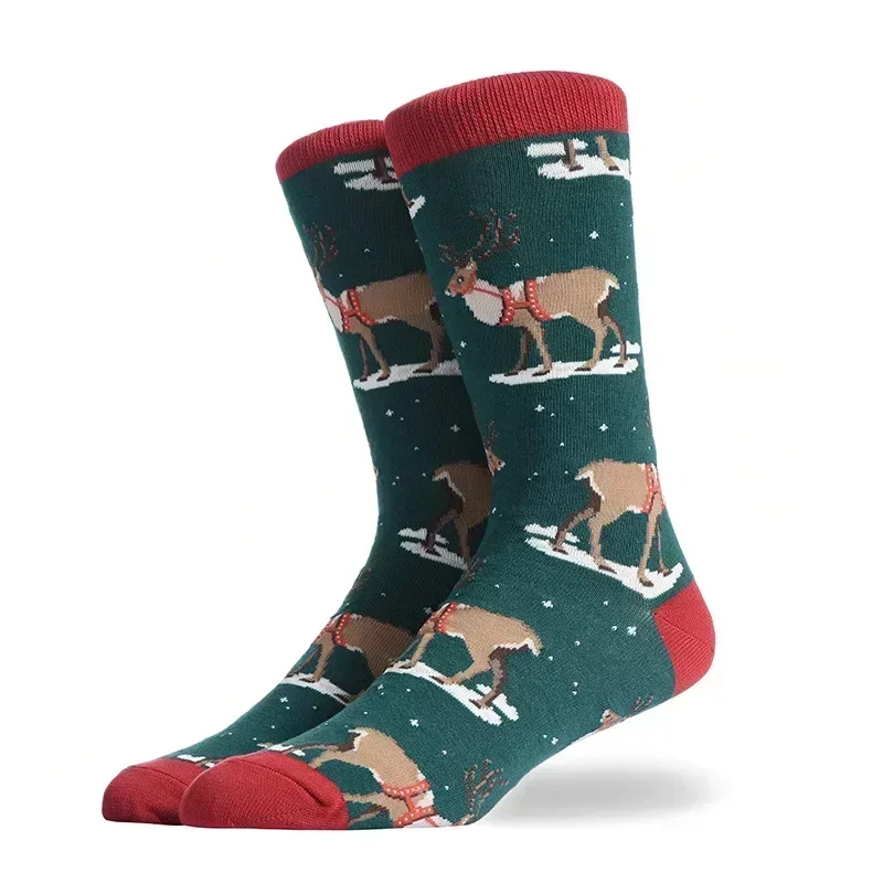 Calcetines de algodón de la serie para hombre, divertidos calcetines diarios con dibujos animados felices, cohete, hamburguesa, comida, calcetines largos para monopatín para hombre, EU 37-42