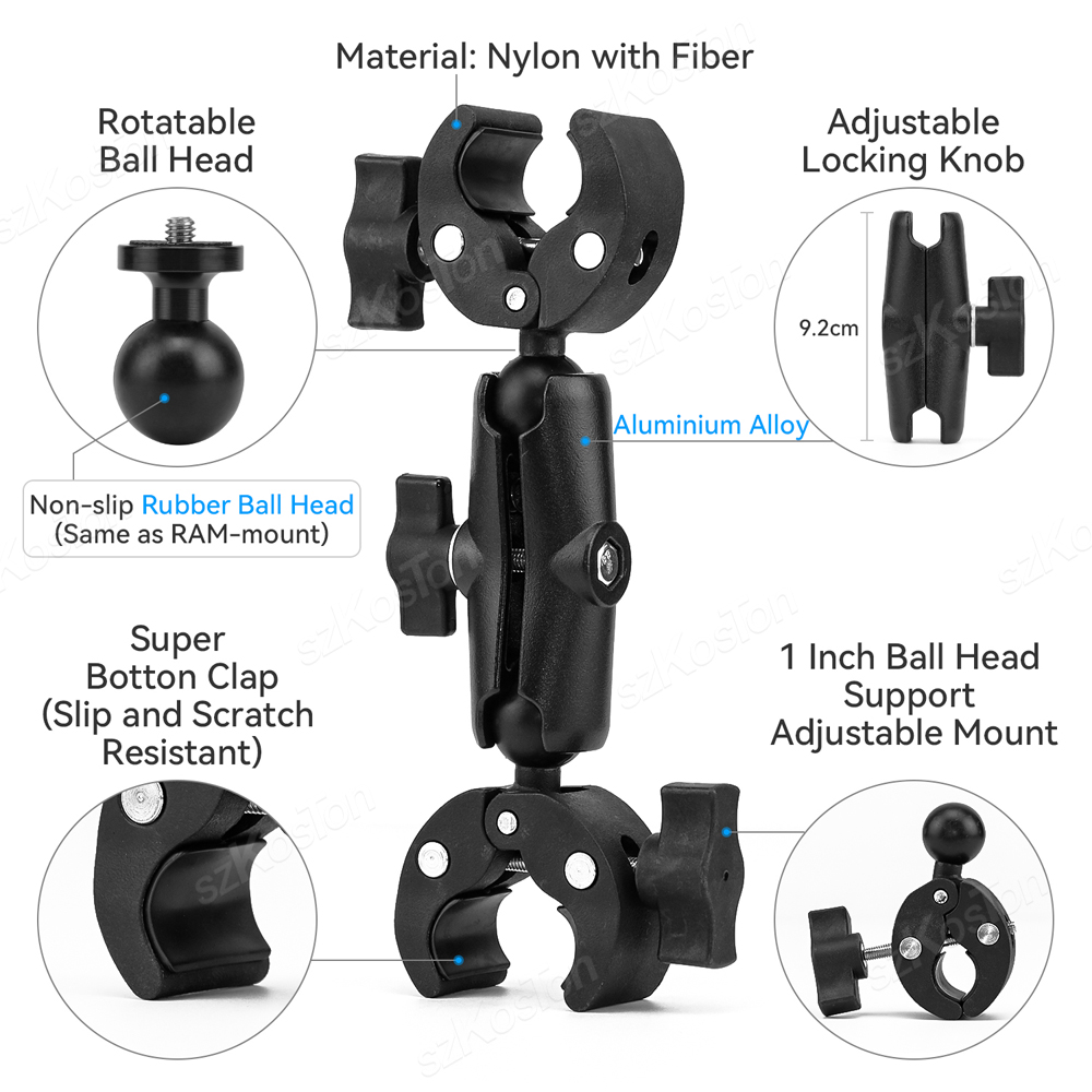 Кронштейн с двойным зажимом для мотоцикла и велосипеда для Insta360 X2 X3 X4 для GoPro 13 12 11 DJI Action 5 4 3, подставка для монопода на руль