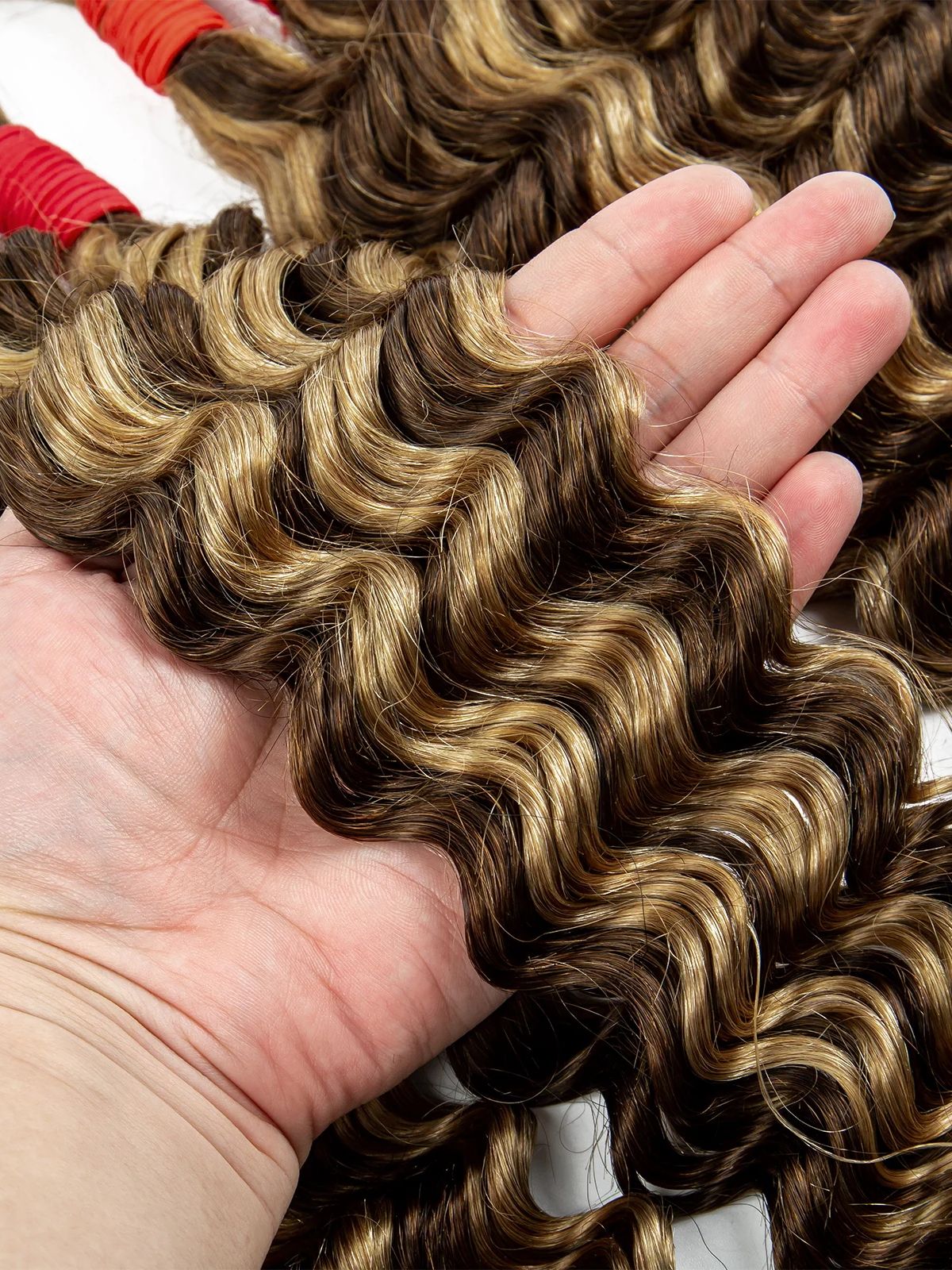 Nabi-ハニーブロンドディープウェーブエクステンション,100% 人間の髪の毛のエクステンション,自由奔放に生きる編組用の横糸なし,スイープ