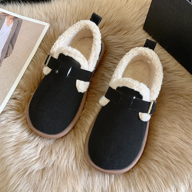 Herbst Winter Frauen Schuhe Casual Flache Schuhe Frauen Mokassins Weiche Slipper Mode Komfort Warme Plüsch Slip auf Weibliche Baumwolle Schuhe