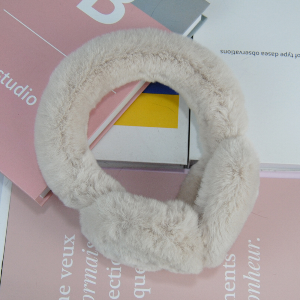 Real Rex กระต่ายขนสัตว์ Earmuffs ผู้หญิงกระต่ายขนสัตว์ Earmuff คริสต์มาสของขวัญ Plush FUR Earflap ฤดูหนาว WARM Earmuffs Unisex