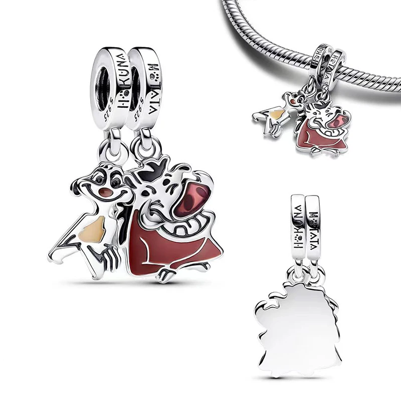 Gioielli in argento Disney Villians Collezione completa Set Cruella De Vil Malefica perline con ciondoli adatti alla collana con bracciale originale