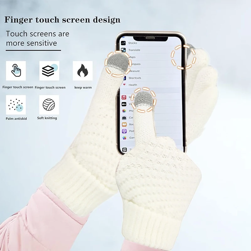 Mütze Schal Touchscreen Handschuhe Dreiteiliges Set Winter Strickmütze Verdicktes warmes Set