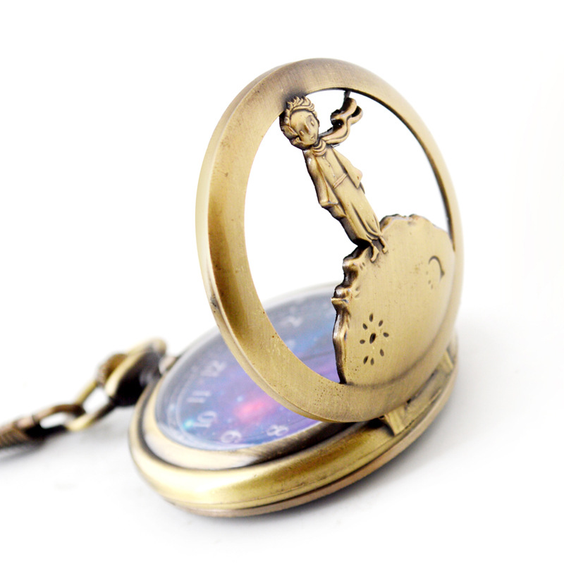 Montre de poche en métal Style petit garçon Prince, pendentif créatif à la mode pour hommes et femmes
