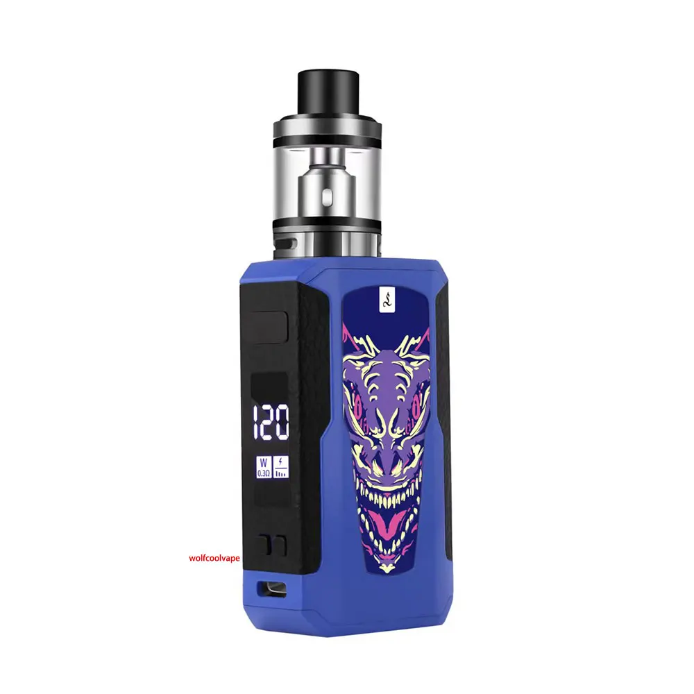 wolfcoolvape Elektronische Zigaretten 120 W Box Mod Vape Kit 1800 mah 2,5 ml Zerstäuber OLED Bildschirm E Zigarette Verdampfer kit