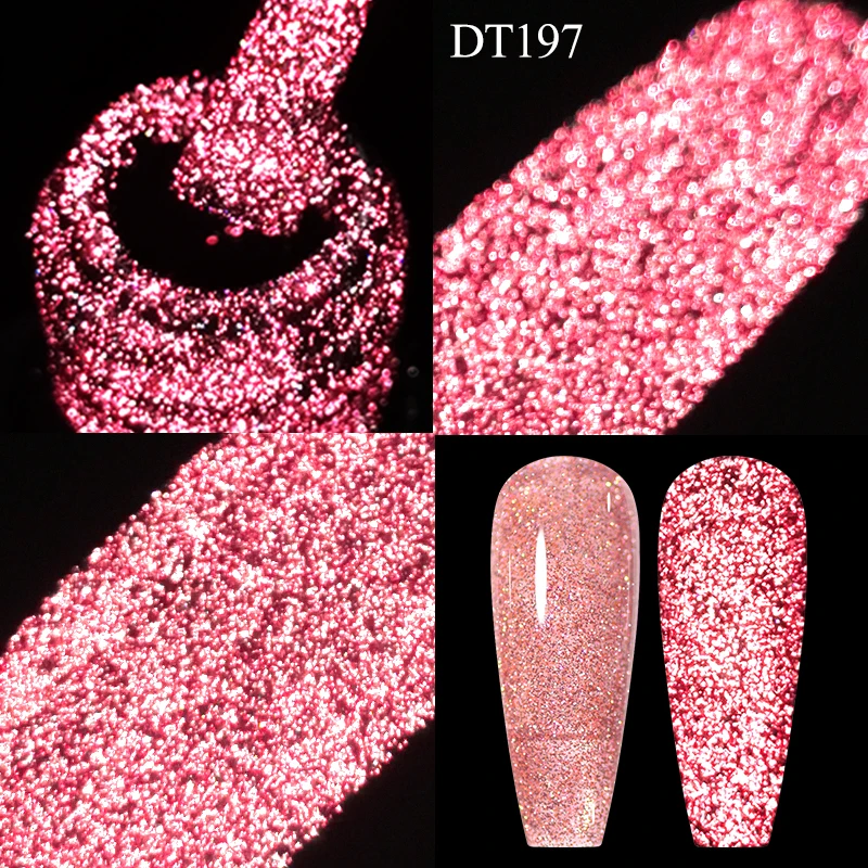 反射グリッターネイルポリッシュ,パープルグリッタージェル,スパンコール,半永久的,UV乾燥,マニキュアデザイン,7.5 ml