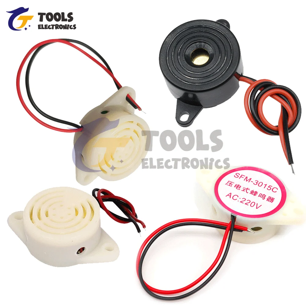 DC3-24V AC220V SFM-27 SFM-20B Aktiver Piezo-Summer Kontinuierlicher Sirene Elektronischer Summer Alarm Piepton Alarm Intermittierender Piepton