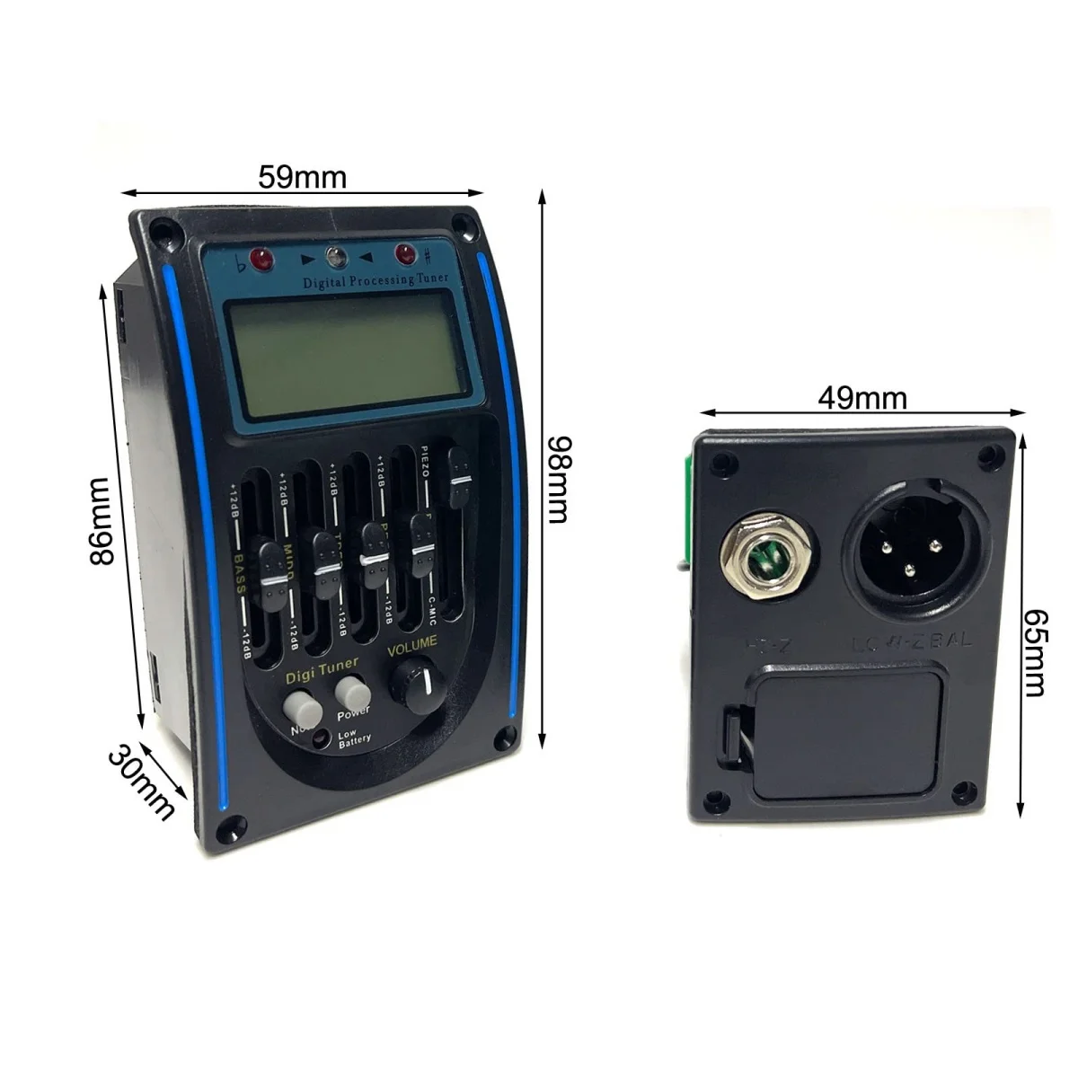 Miwayer 4/5 Band Gitaar Pickup EQ Equalizer Piezo Pickup met LCD Display Tuning Functie Gitaar Voorversterker Pickup
