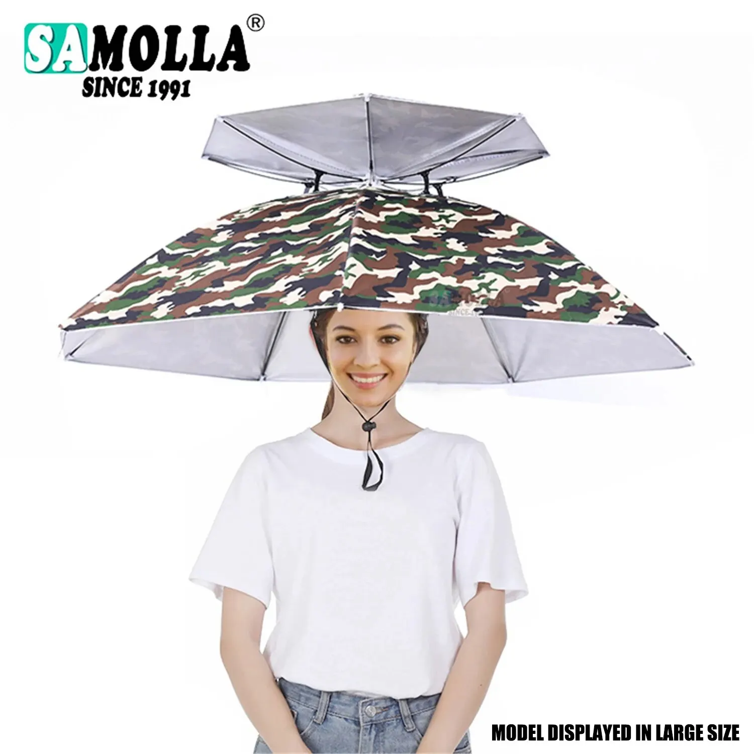 Ombrello da pioggia Cappello pieghevole Parasole Copricapo da pesca impermeabile Cappellino da spiaggia Protezione solare a doppio strato Protezione UV