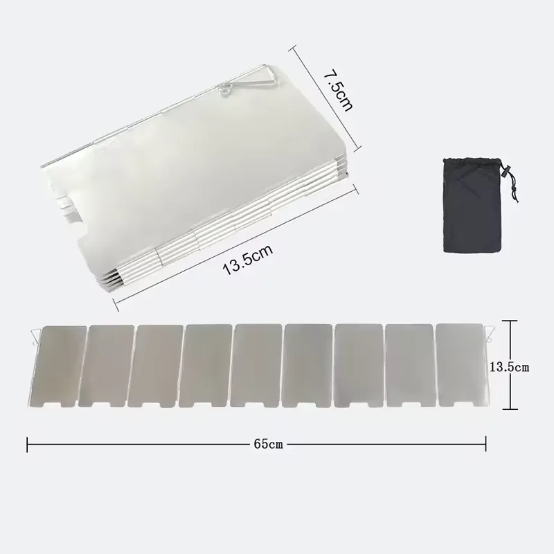屋外ストーブウインドシールドキャンプフロントガラス 9 プレート折りたたみガス炊飯器ウインドディフレクターストーブ機器アクセサリーツール