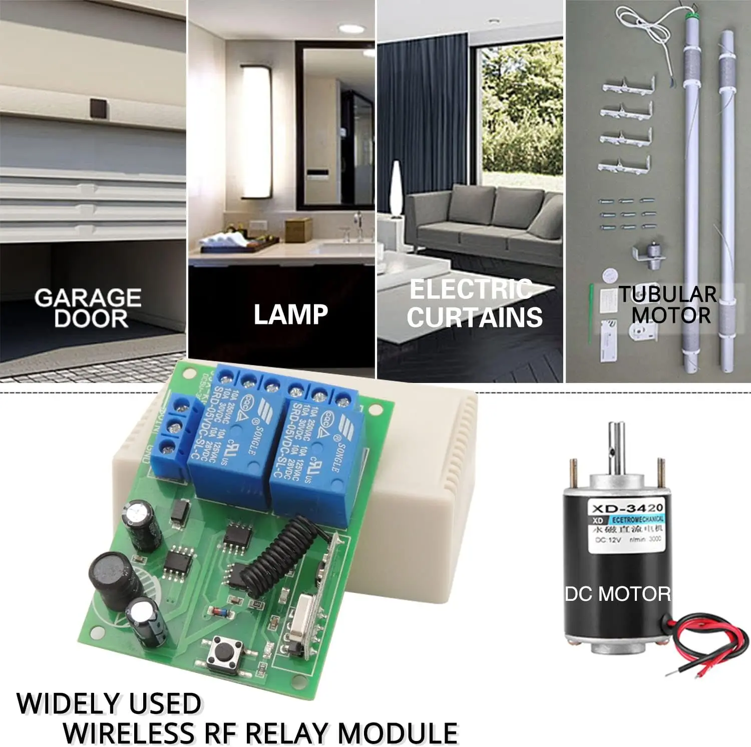 Remote Control Wireless Switch 433Mhz DC 12V 1CH RF 10A Relay Receiver and 2CH Transmitter For Door Electromagnetic Lock