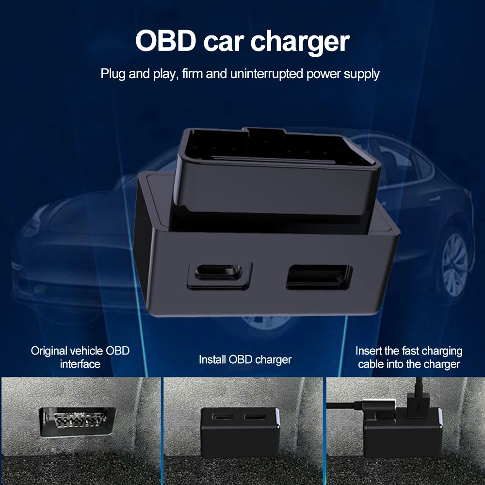 Obd Plug Voor Tesla Model 3 Model Y X S Obd Adapter Opladen Voor Tesla Auto Model 3 Model Obd2 Splitter Charger adapters
