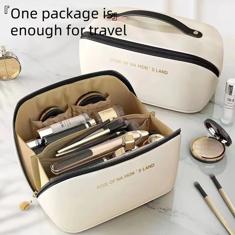 Bolsa de maquillaje para mujer, estuche de almacenamiento, caja de lujo para mujer, bolsa organizadora de cosméticos para viaje, regalo de Navidad con cremallera