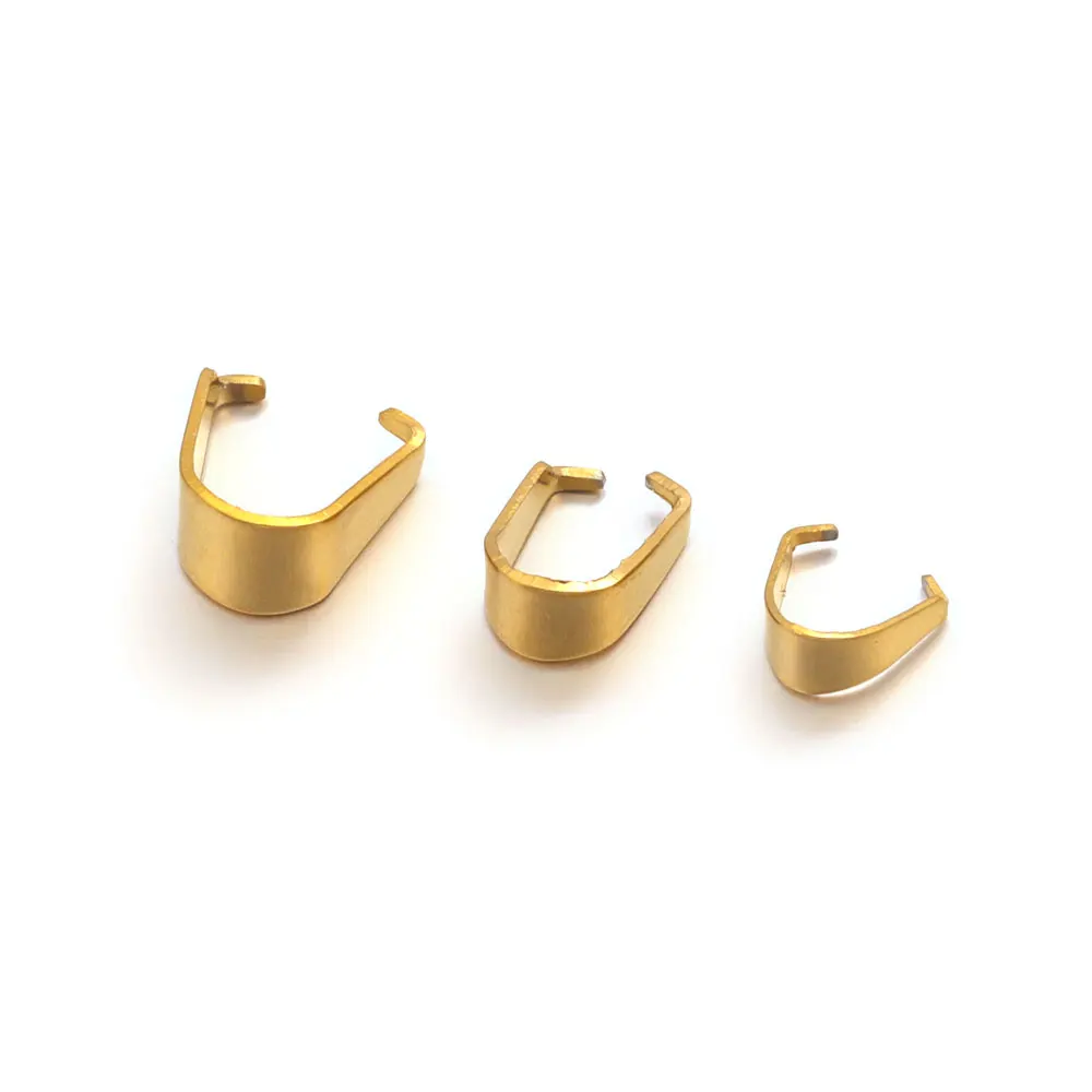 50 pçs banhado a ouro fivela de aço inoxidável fecho para pingentes charme conectores clipe pitada bail fecho diy jóias fazendo suprimentos
