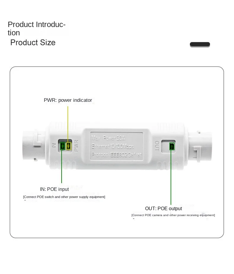 Networks Extension กันน้ํา Poe Extenders Repeater 48V 30W 10/100Mbps