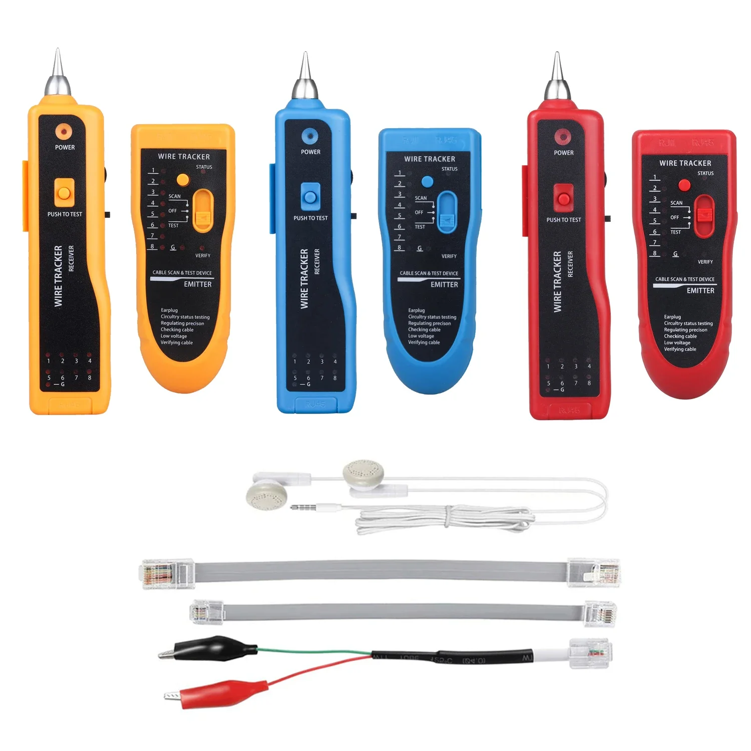 ケーブルテスター,ワイヤートナー,ネットワークイーサネットケーブル,ファインダー,cat5,cat6,rj11,rj45