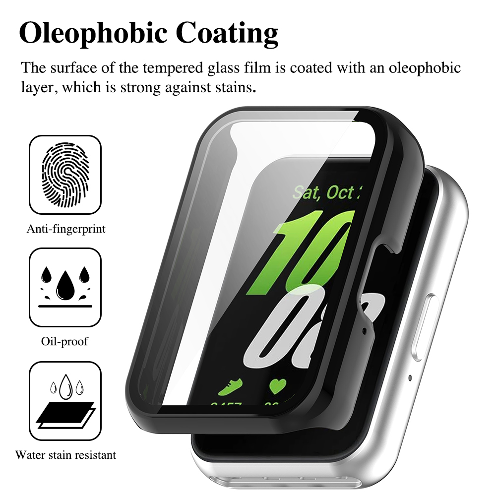 強化ガラススクリーンプロテクター,ハードPCバンパー,Samsung Galaxy Fit3用ケース,アクセサリー