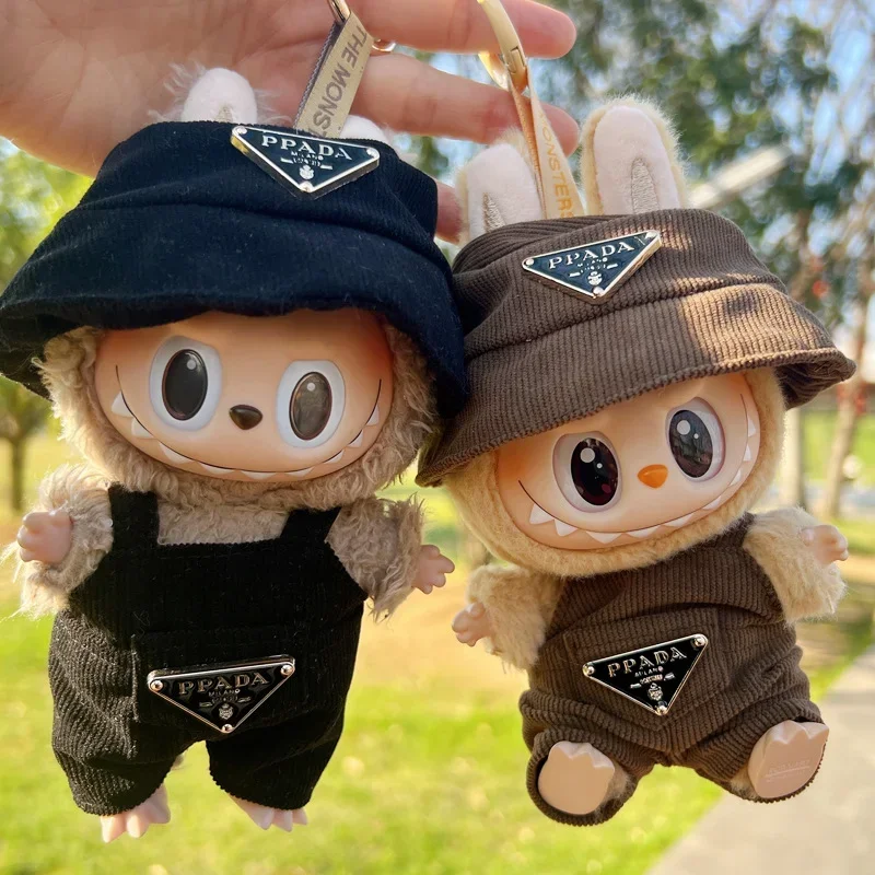 ใหม่ Corduroy สําหรับ Labubu ตุ๊กตาเสื้อผ้าชุดหมวก 17 ซม.เสื้อผ้ารองเท้าตุ๊กตา DIY อุปกรณ์เสริมการฝึกอบรมนั่งปาร์ตี้เกมของเล่นของขวัญ