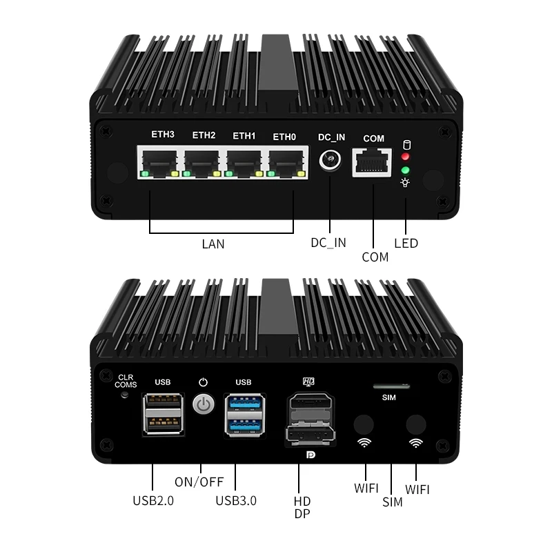 Solid Firewall Appliance Intel N150 N100 4x i226-V 2.5G Celeron J6412 N6210 Soft Router Proxmox pfSense OPNsense Fanless Mini PC