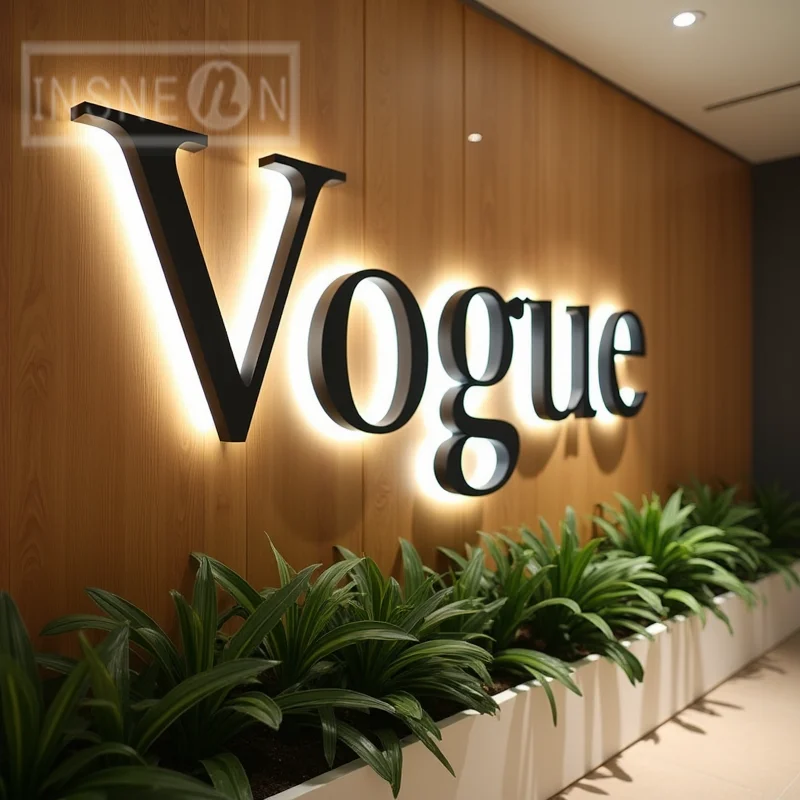 Custom Made LED Backlit Sign With 3D Metal Letters For Business Storefront Waterproof Illuminated Advertising Signage Light Up
