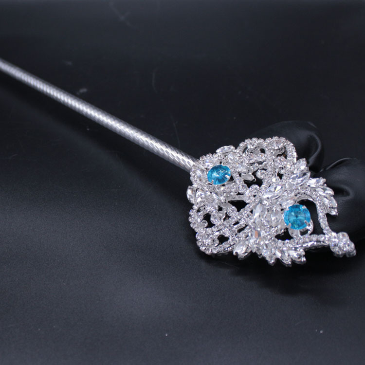 Metal Rhinestone Goddess Athena Fairy Wand Children's Runway Scepter Pageant Party Props L43.5cm