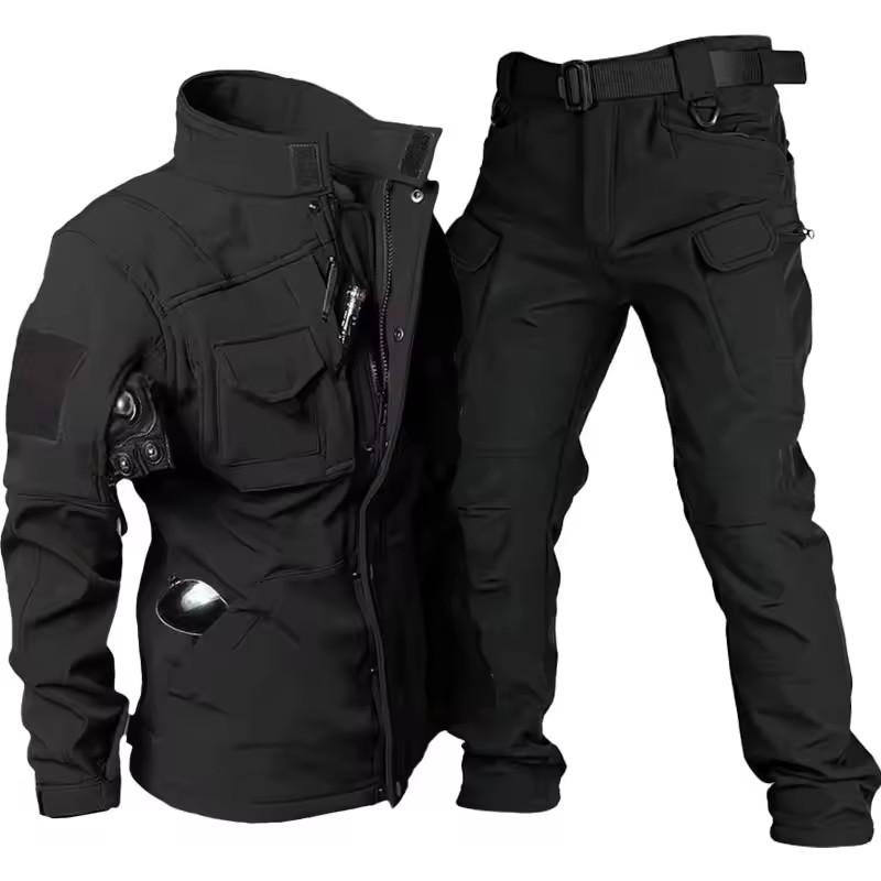 Waterdichte Shark Skin Tactische Sets Heren Dikker Fleece Nieuwe Soft Shell Combat Jassen + winddichte Warme Cargo Broek 2-delige set
