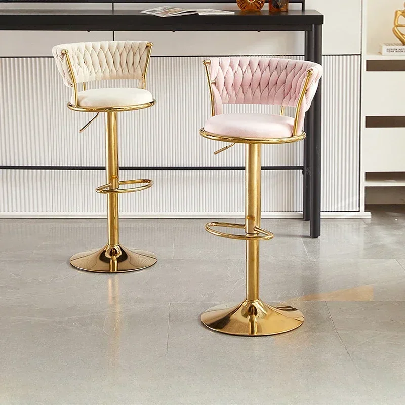 Simple rotating lifting bar stool high stool Nordic bar bars chair back modern furniture high elastic sponge bar stool