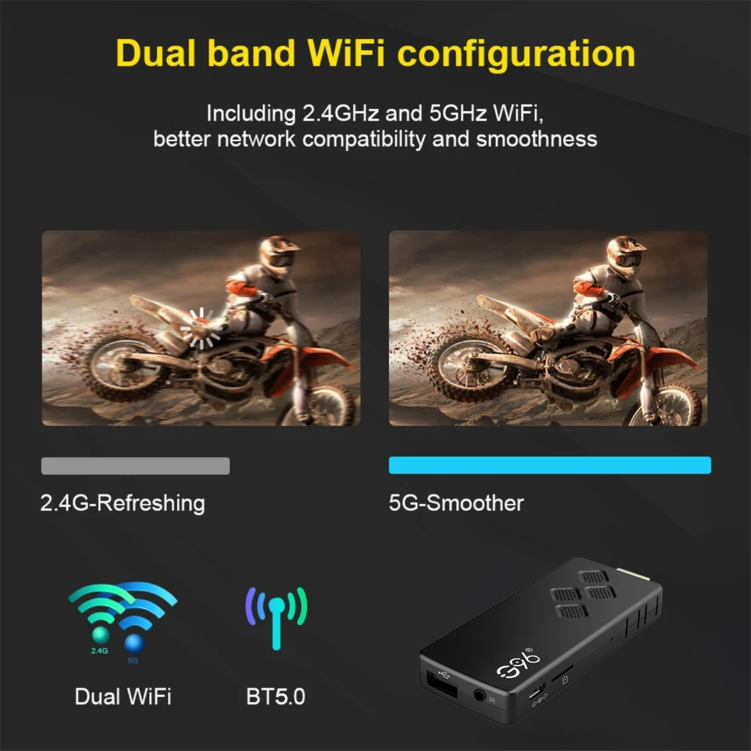 Q2 Allwinner H313 Quad-core Android TV Stick HDR10 4K BT5.0 2GB16G 2.4G/5G Dual WiFi Google  Assistant Streaming Media Player