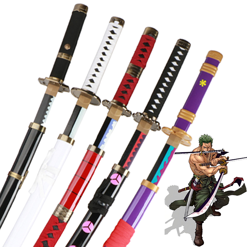 새로운 2023 Anime Roronoa Zoro Katana 검 나무 80cm/31.5 "Enma Purple 남여 할로윈 파티 선물