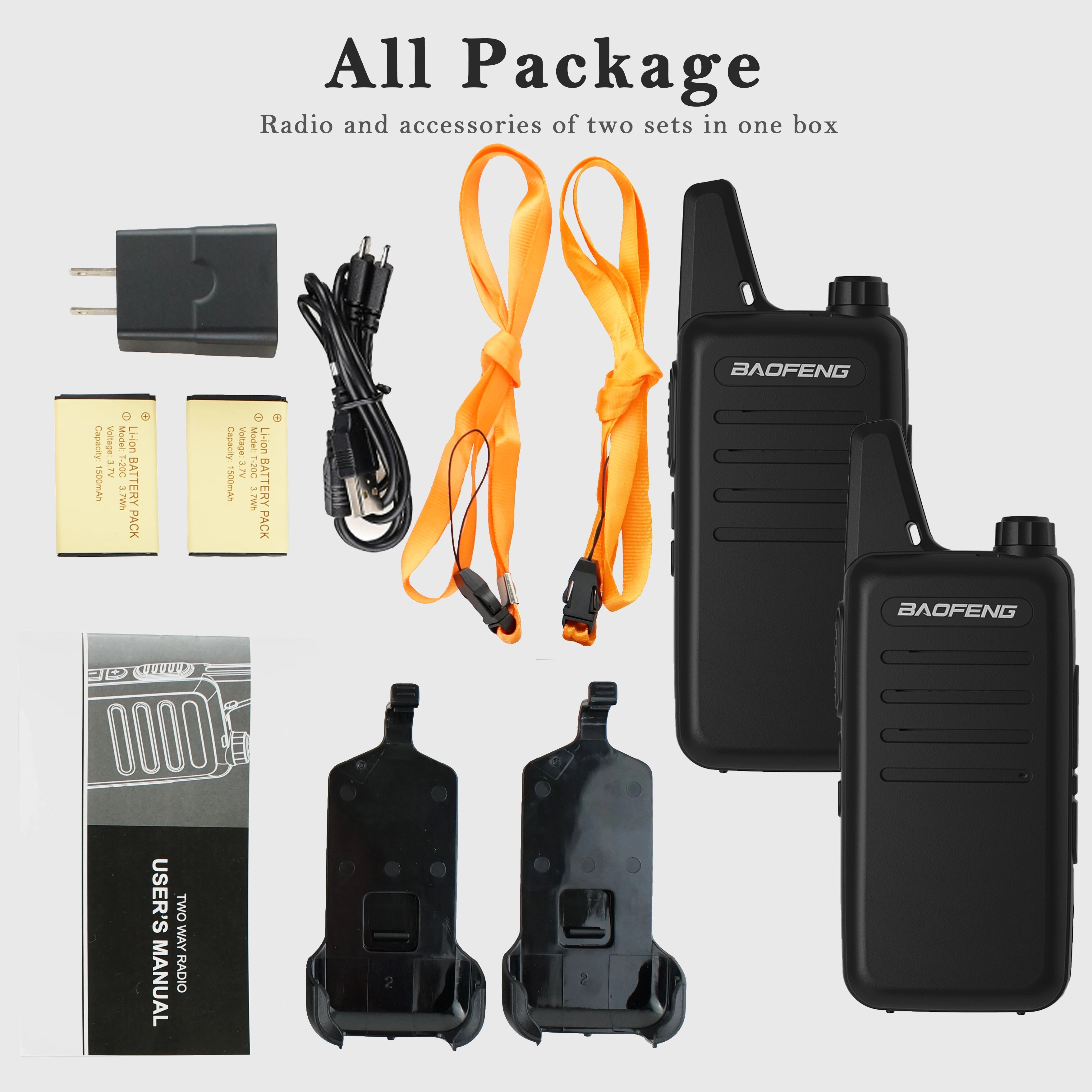 2 szt. Baofeng VT-C2 FRS/PMR Piesze wycieczki Mini radio dwukierunkowe 2 W Walkie Talkie na prezent na Boże Narodzenie