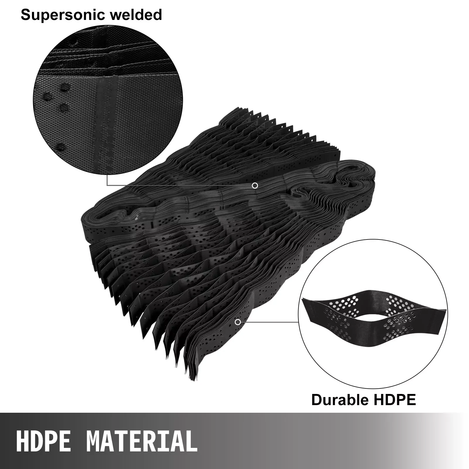 Thick HDPE Ground Grid Honeycomb Geocell Permeable Pavers Revetment Drilling, 9x17Ft Ground Grid Scalable Ground Grid Driveway